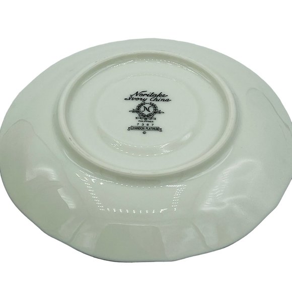 Noritake Chandon Platinum Flat Coffee or Tea Cup w/ Saucer - Picture 3 of 4